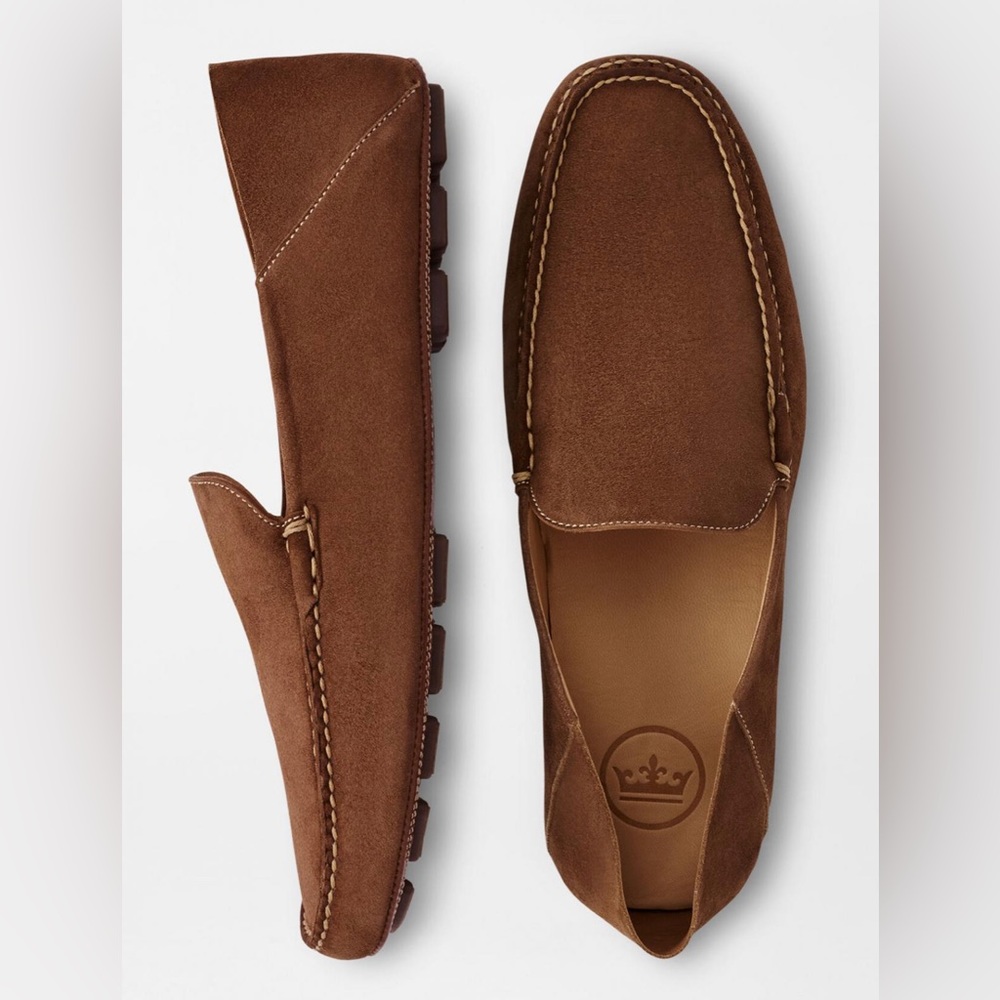 Peter Millar Suede Travel Driver Loafer, Scotch • 11M